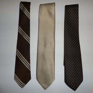 Three brown vintage ties from Granddad's collectio